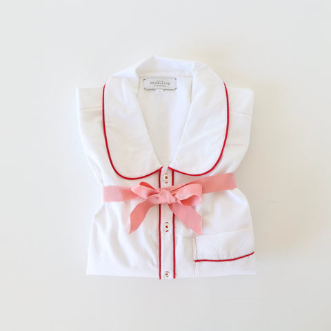 Scarlette Night Shirt - Red Piping