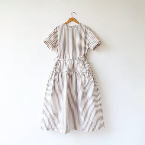 Nicholson & Nicholson Cotton Short Sleeve Dress - Brown Stripe