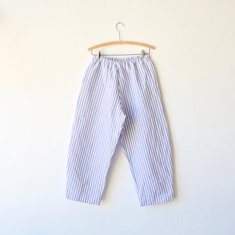 Apuntob Linen/Cotton Trousers - Sugar Blue Stripe