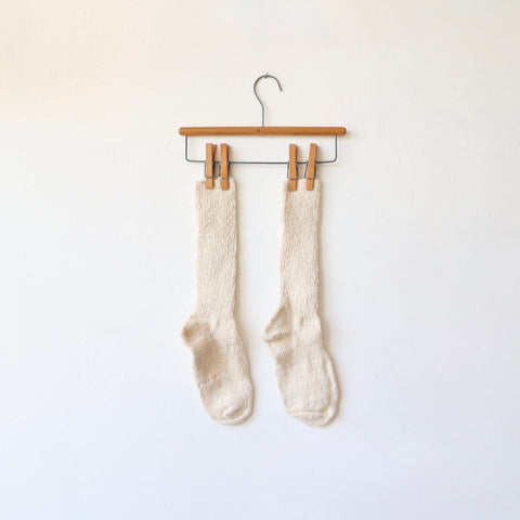 Yahae Organic Cotton Slipper Socks - Natural