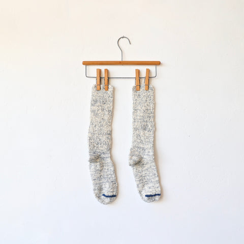 Yahae Organic Cotton Slipper Socks - Indigo/Natural