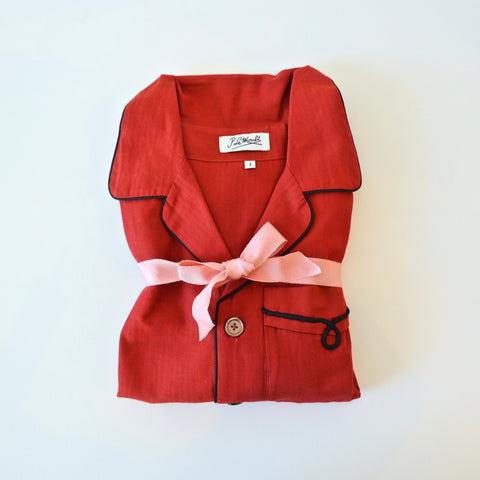P. Le Moult Pajama Set - Red Herringbone