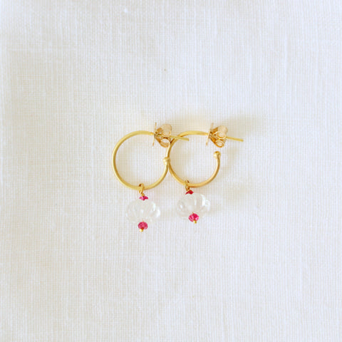 Susan Hable Rock Crystal Quartz Hoop Earrings