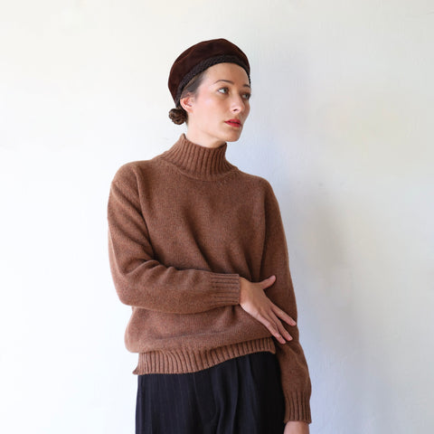 Samuel Snider Lambswool Mockneck Pullover - Hazelnut