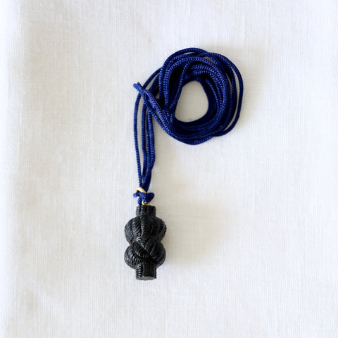 Susan Hable Ebony Lover's Knot Pendant Necklace