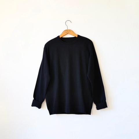 V::room Cotton/Cashmere Perfect Tee - Long Sleeve - Black
