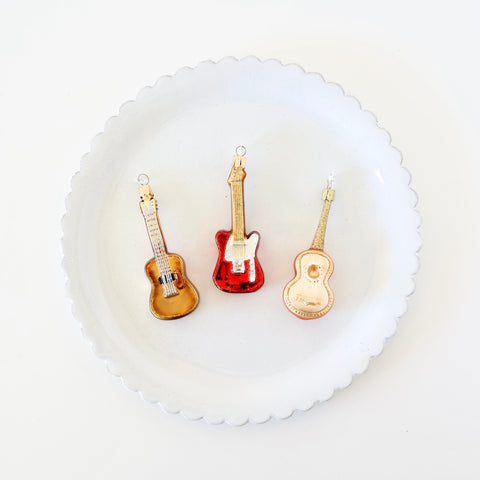 Blown Glass Ornaments - Guitars - 3 Options