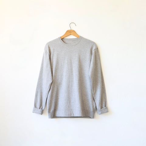 V::room Cotton/Cashmere Perfect Tee - Long Sleeve - Heather Grey