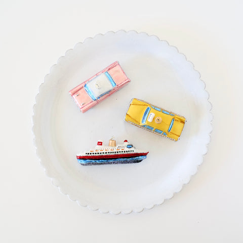 Blown Glass Ornaments - Transportation - 3 Options