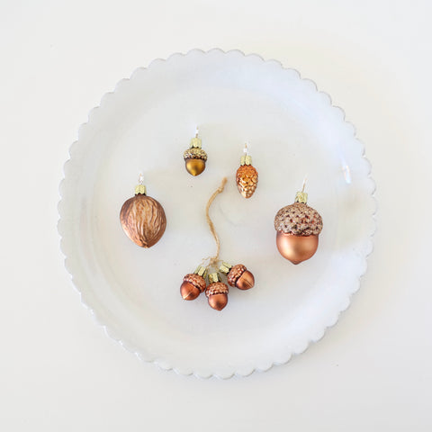 Blown Glass Ornaments - Pinecone, Acorns & Walnut - 5 Options