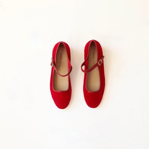 Caron Callahan Mary Janes - Red Suede