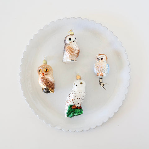Blown Glass Ornaments - Owls - 4 Options