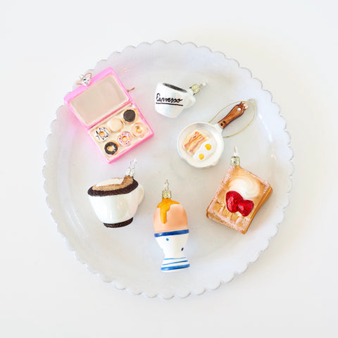 Blown Glass Ornaments - Breakfast - 6 Options