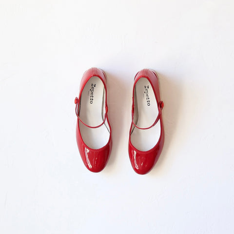 Repetto Rose Mary Janes - Red Patent