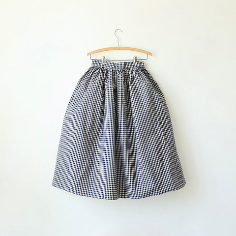 Bon Puff Skirt - Navy Gingham