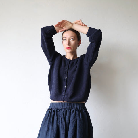 Apuntob Silk Knit Cardigan - Abyss