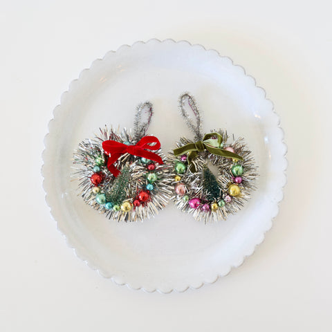 Tinsel Wreath Ornaments - 2 Options