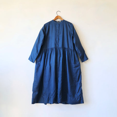 Injiri Silk Dress - Indigo Polkadot