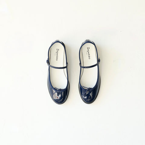 Repetto College Mary Janes - Navy Patent
