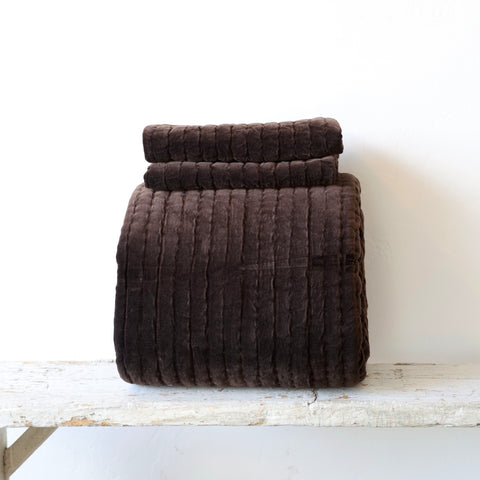 John Robshaw Cotton Velvet Quilt & Shams - Coffee