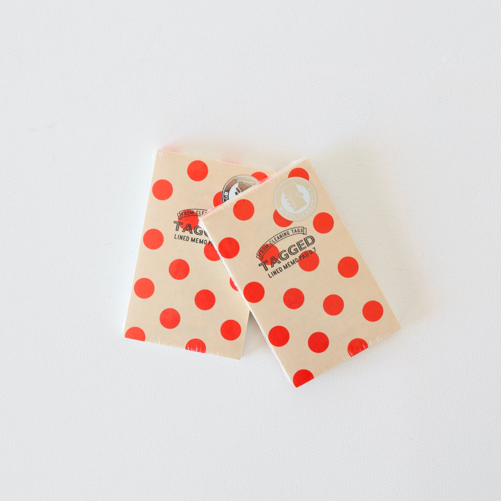 Small Lined Note Pad - Red Polkadots