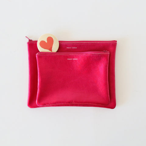 Tracey Tanner Zip Pouches - Fuchsia - 2 Sizes