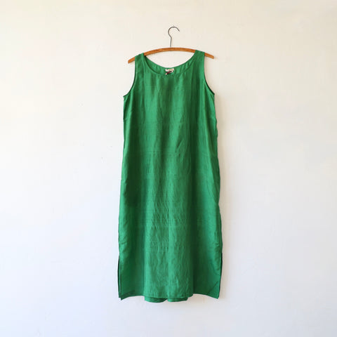 Runaway Bicycle Silk Tank Dress - Green
