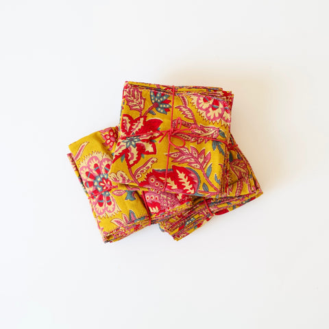 Set of 4 Cotton Napkins - Dandelion Gold