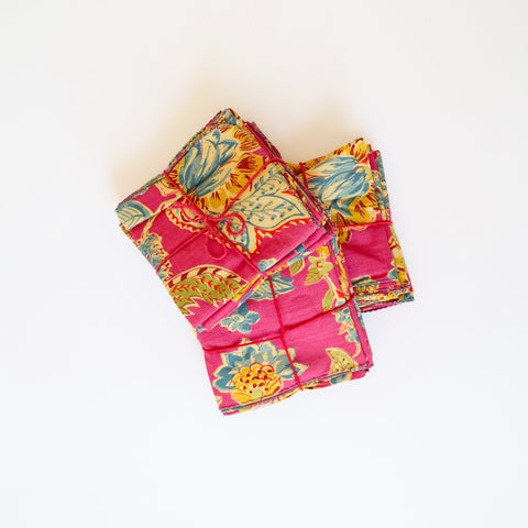 Set of 4 Cotton Napkins - Bindweed Carmine