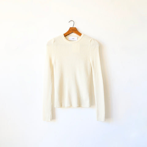 Ound Merino Ribbed Crewneck - Cream