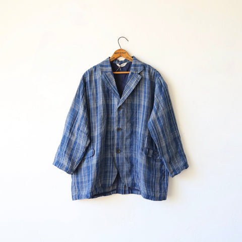 Ichi Antiquités Plaid Jacket - Light Indigo