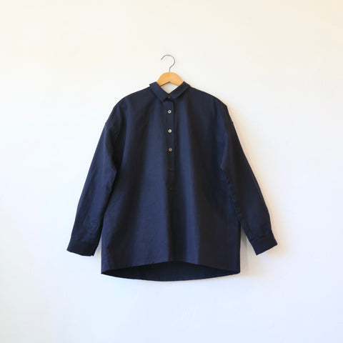 Makié Cotton/Linen Button Shirt - Navy