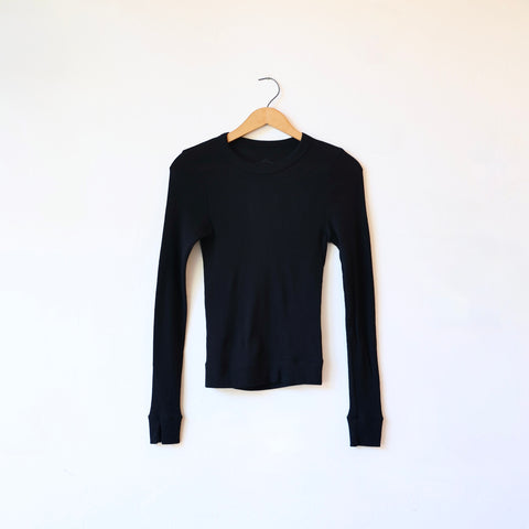 Grisal Cashmere Rib Knit Crewneck - Black