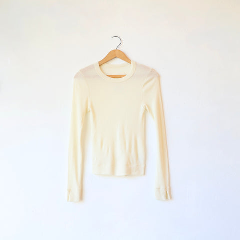 Grisal Cashmere Rib Knit Crewneck - Cream