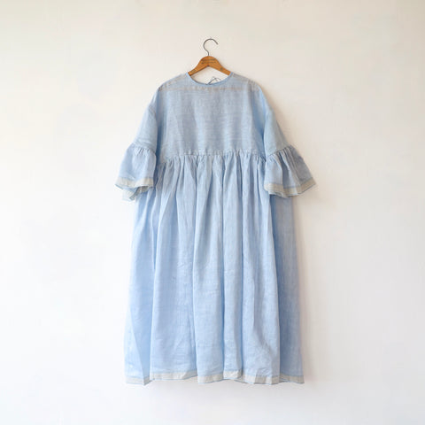 Bunon Linen/Silk Dress - Ice Blue