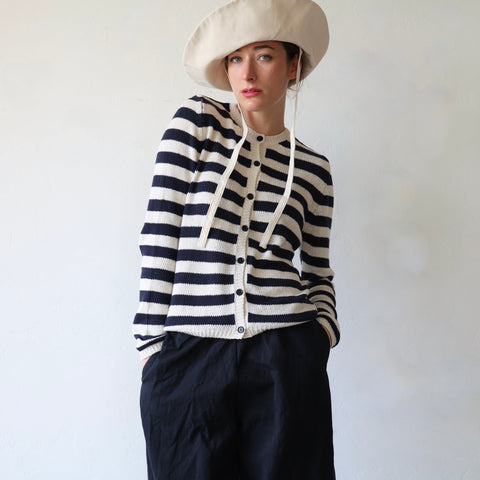 Apuntob Silk Knit Cardigan - Meringue/Abyss