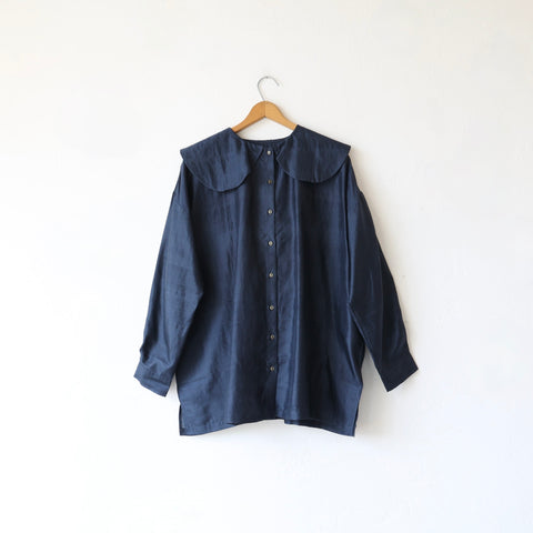 Bunon Big Collar Blouse - Midnight