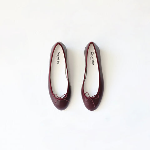 Repetto Rubber Sole Ballerinas - Deep Wine Leather
