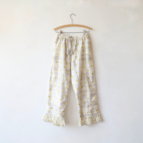 Bunon Silk Pants - Yellow Polkadot
