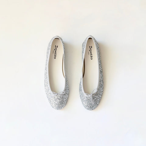 Repetto Rubber Sole Ballerinas - Silver Sparkle