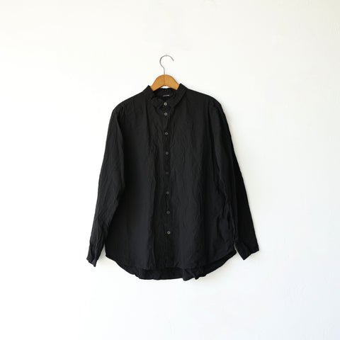 Pas de Calais Typewriter Cotton Shirt -Black