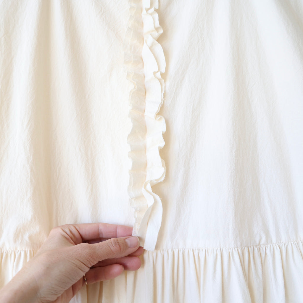 Apuntob Cotton Ruffle Dress - Natural