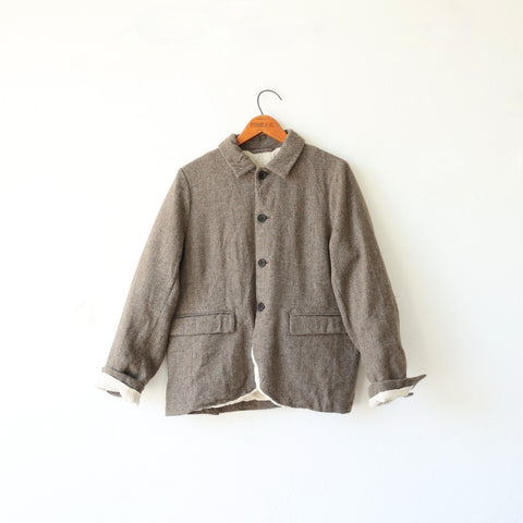 Pas de Calais Eco Wool Herringbone Jacket - Cub Brown