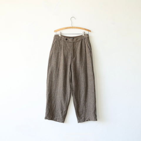 Pas de Calais Eco Wool Herringbone Pants - Cub Brown