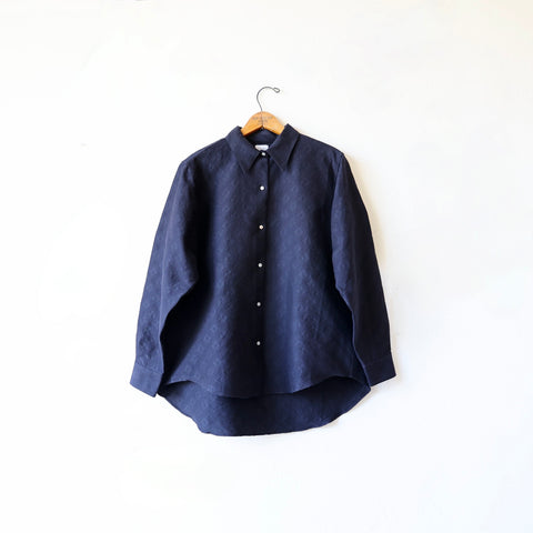 Asciari Vivienne Shirt - Navy Jacquard