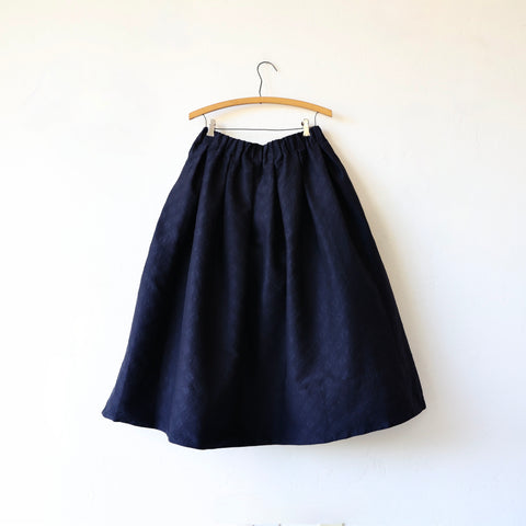 Asciari Fleur Skirt - Navy Jacquard