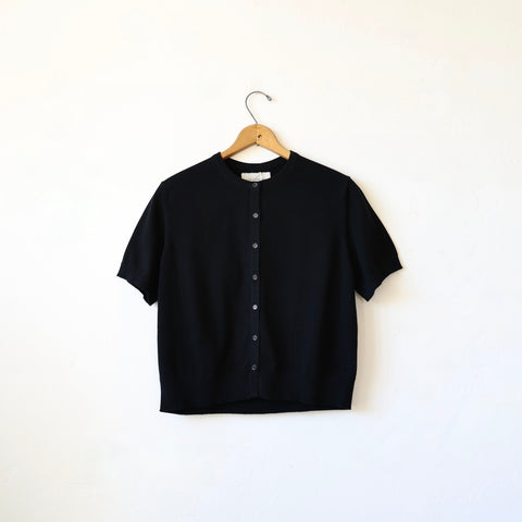 Lars Andersson Organic Cotton Short Sleeve Cardigan - Black