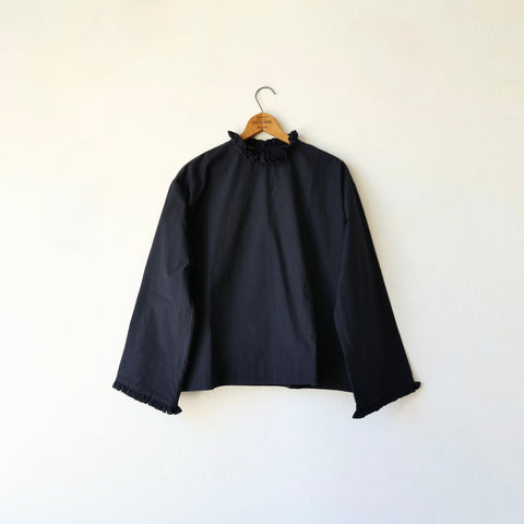 Bon Ruffle Shirt - Navy