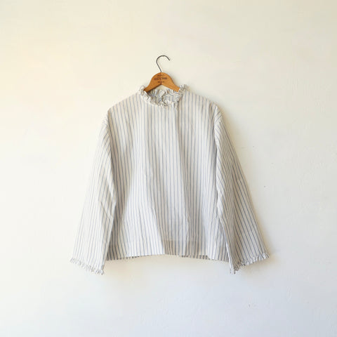 Bon Ruffle Shirt - Ticking Stripe