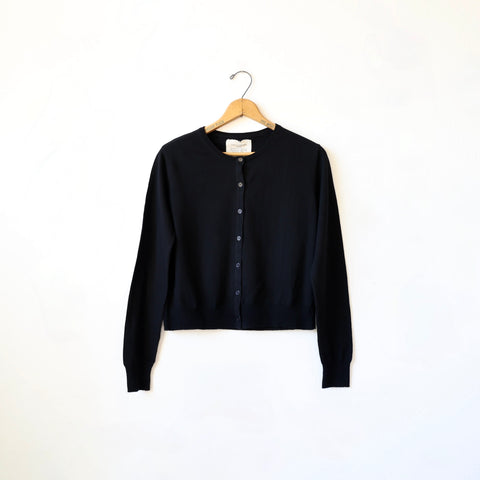 Lars Andersson Organic Cotton Long Sleeve Cardigan - Black